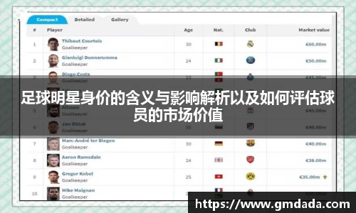 足球明星身价的含义与影响解析以及如何评估球员的市场价值